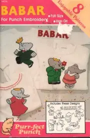 BABAR for Punch Embroidery Purr-fect Punch 8 Enjoyable Patterns