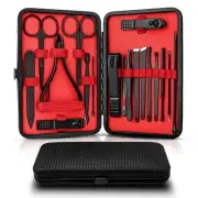 7pcs-24pcs Professional Black Nail Clippers Kit - Ultra Sharp Fingernail and ...