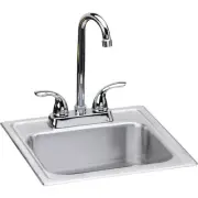 DSEP1515C Dayton Single Bowl Drop-in Stainless Steel Bar Sink + Faucet Kit