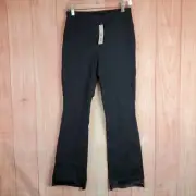 Nic+Zoe Demi Straight Boot-Leg Ankle Pants Womens Sz S Small Black