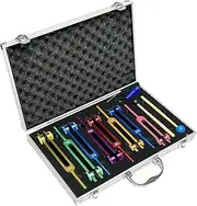 Chakra Tuning Forks Set for Healing, 7 Chakra+1 Soul Purpose Weighted Tuning Forks with Exquisite Aluminum Gift Box, Multicolour,(126.22 Hz, 136.1 Hz, 141.27 Hz, 172.06 Hz etc)