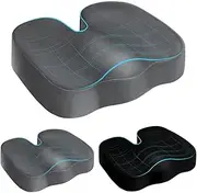 STARRY EUCALYPT Seat Cushion Memory Foam for Most Chair & Seats, Ergonomic Sitting Pillow Pad for Desk Office Chair Car Driving, Seat Support for Back Tailbone & Coccyx Pain Relief (Grey)