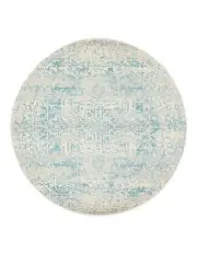 [Rug Culture] Evoke Glacier Transitional Round Rug in White Blue
