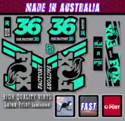 FOX Factory 36 X2 shock Fork Decals Stickers MINT/grey /black COMBO