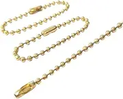 [COHEALI] Adjustable Long Bead Connector Clasp Keychain Tag Key Rings Antiqued Metal Bead Steel Chain Golden for DIY Craft and Pendant Necklaces