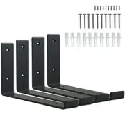 Black Shelf Bracket 8 Inch Heavy Duty J Bracket with Lip for Floating Shelves 4