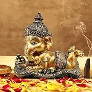 Tied Ribbons Ganesha Statue | Resin, 5 Inch | Indian God Idols for Home Decor | Ganesha Idol for Car Dashboard, Table, Pooja, Mandir, Hindu Gifts, Return Gift | Ganpati Murti Indian Statue