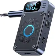 Aswalling Bluetooth 5.4 Transmitter Receiver 3.5MM AUX Aircraft Car Audio Wireless Adapter Handsfree Call for PC Headphone Speaker