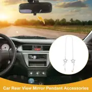 1 Pair Hollow Five-pointed Star Car Rear View Mirror Pendant Accessories Clear