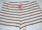 NWT PETER ALEXANDER LADIES PINK, GREY, WHITE STRIPE SHORTS SIZE 3+ / AU 24 - 26