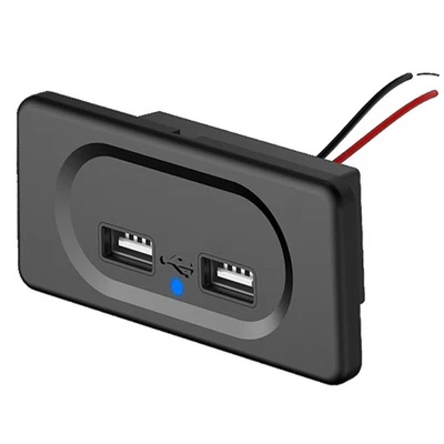 Car Charger Adapter Power Socket Charging Panel Mount Blue LED 3.1A Dual USB (for: Saab)