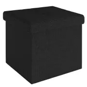 Foldable Ottoman 38x38x38 cm Seat Cube Storage Box Storage Space Foot Stool