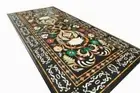 6'x3' Unique Design Inlay black Dining Table Top Marble Conference Table