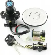 MZBZUTEDEE Motorcycle Ignition Switch Fuel Gas Tank Cap Cover Seat Lock Key Set Kit Fit for Honda XLV650 XL650 2000-2006 35010-MCB-610