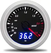 BGBLKLGPPN 60mm Car Turbo Boost Gauge -30~2.5 BAR PSI Indicator Control Panel White Lighting Black Face Auto Car Meter + Gauges Holder Boost Gauge