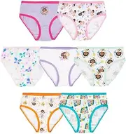 [Handcraft] Disney Encanto Girls' 100% Combed Cotton Briefs Underwear 7-Pack (Size 4) White, White