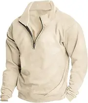 [Generic] Light Zip up Jacket Men Men's Fashion Fall and Winter Casual Long Sleeve Half Zip Long Sleeve Sweatshirt Top Men Sweaters