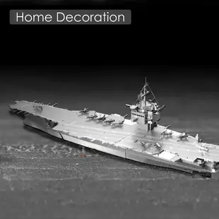 Piececool 3D立體金屬拼圖 企業號核動力航空母艦CVN-65 DIY 戰艦模型積木