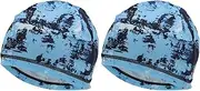 [X AUTOHAUX] Cycling Hat Sweat Wicking Breathable Hard Hat Liner Milk Silk Fabric Ice Feeling Aid Sapphire Blue 24x19cm 2 Pcs