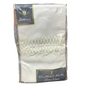 Vintage Fieldcrest Duracale Set of 2 White Embroidered Pillowcases Standard Size