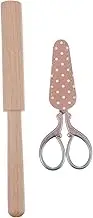 Tofficu 1 Set Embroidery Thread Cutter Tools with Wood Yarn Winding and Cutting Rod Lightweight DIY Scissors for Sewing Handwork and Crafting Projects