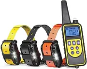 Dog Bark Collars - 3x 800m Range Recievers Vibration Sound Light Training Device