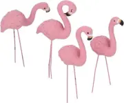 4 Pcs Flamingo Garden Statue, Resin Decor for Yard Lawn Patio Decorations Gifts