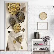 Door Stickers Door Stickers Embossed Visual Stereo PVC Self-Adhesive Removable Door Stickers Living Room Decoration (Color : G, Size : 95x215cm)