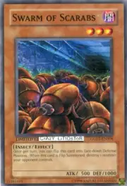3 X YU-GI-OH SWARM OF SCARABS LIMITED COMMON NM/MINT GLD1-EN008
