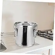 Alipis 1pc Stainless Steel Rice Holder with Handle Multipurpose Bucket for Rice Flour Grains Oil and Fresh Milk Storage Design