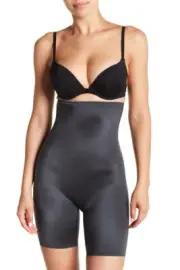 Spanx A6025 Pretty Smart High Waist Mid-thigh Shorts Steel Women’s Size L