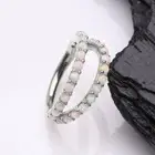 14 Karat Gold Double Lined Fire Opal Row Hoop Seamless Clicker Hoop Ring