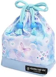 COLORFUL CANDY STYLE NL801300 Drawstring Small Cup Bag (with Name Tag) Water Repellent, Non-Iron, Moonlight Butterfly, Water Repellent, Lightweight, Stain Resistant, Wrinkle Resistant, Non-Iron, Girls