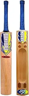 Novax® Bahubali Kashmir Willow Wood Full Size Cricket Scoop Bat for Tennis Ball-Singapore Cane Handle Double Blade-Not for Leather Ball