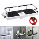 Lift Rod Bracket Shower Rod Rack Shower Storage Hanging Basket Bathroom Shelf