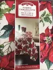 Holiday Time Fabric Poinsettia Tablecloth 60 x 84 Rectangle NEW
