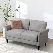 Zinus Classic Sofa 2 Seater Loveseat Fabric Chair Lounge Couch in Soft Grey