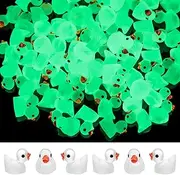 Tarpop 150 Pcs Luminous Tiny Ducks Mini Resin Miniature Duck Figures Micro Dollhouse Accessories Landscape Gardening Decoration Ornaments Green (Tarpop-Mini Resin-56)