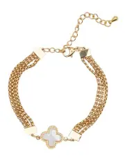 Mocha Lisa Clover Bracelet - Light Gold