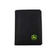 John Deere Tri-Fold Wallet Mens Fashion Fashion Pebble Grain Leather Black