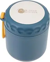 BRIGHTFUFU 1Pc Portable Blue Cereal Cup Insulated Breakfast Container Food Grade for Soup Porridge Storage Compact Design for Easy Carrying