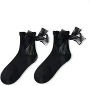 [generic] Woman Socks Solid Black White Lolita Lacework Ruffle Socks Summer Thin Japanese Style Sweet Cute Short Socks Women