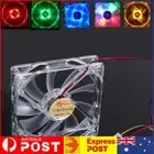 120mm PC Computer Clear Case Quad 4 LED Light CPU Cooling Fan 12cm AU