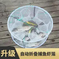 在飛比找蝦皮購物優惠-#捕魚籠捕魚器# 帶撐桿折疊捕魚籠只進不出黃鱔龍蝦網籠蝦籠花