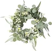 QUMIIRITY 1Pc Vivid Leaf Garland Wreath Spring Summer Home Decor Creative Wall Hanging Ornament Simulation Greenery Decoration for Door and Wall