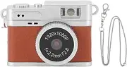 SENECESLI Mini Camera Keychain, 1080p Small Retro Camera for Photo Video Travel Vlog, 128GB Expandable, 0.96" HD Screen, Built in 4 Filters (Brown)