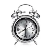 Loud Alarm Clock for Heavy Sleepers Adults, Retro 4 Inch Silent Non-Ticking Quartz with Backlight (Grey)