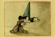 FANTASIA, THE SORCERER´S APPRENTICE STORY SKETCH BY DISNEY ARTIST, NICE POSTCARD