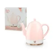 Noelle 1.5 L Ceramic Electric Tea Kettle Pink Rose Gold Gooseneck Spout Cord...