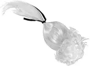KONTONTY Lawyer Wig Mens Hair Wig Mens Wigs Halloween Costumes Halloween Costumes for Men Outfits Costumes for Man Costume Halloween for Fun Wigs White Chemical Fiber